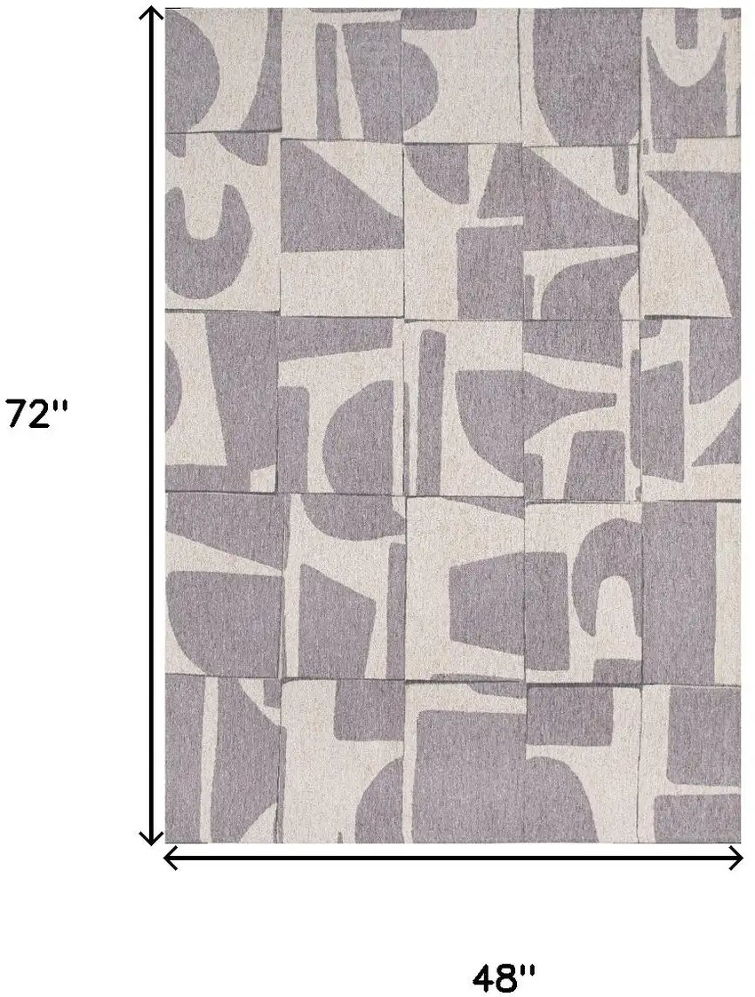 Gray Geometric Washable Area Rug Photo 9