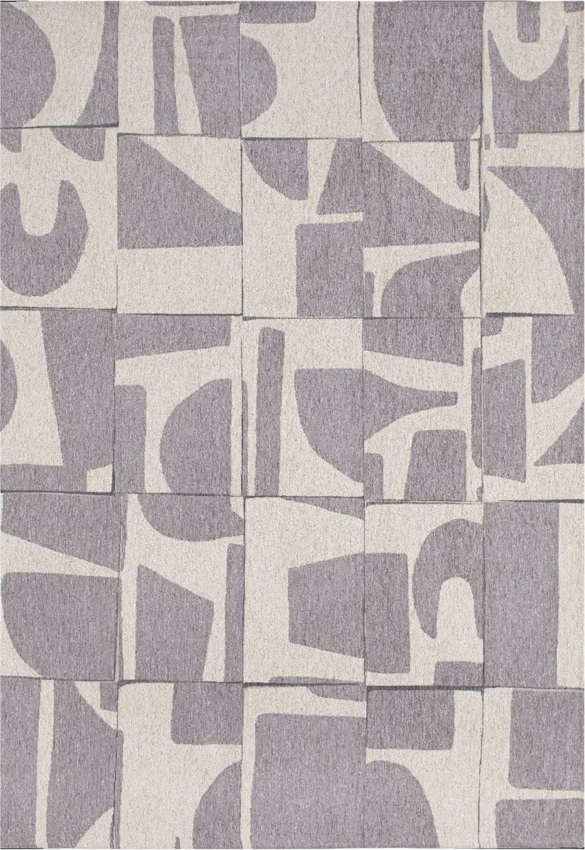 Gray Geometric Washable Area Rug Photo 2