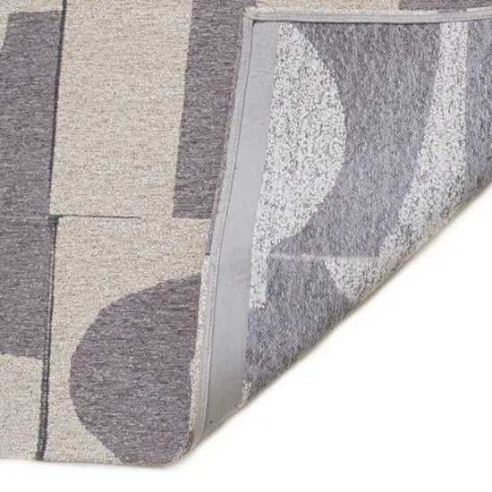Gray Geometric Washable Area Rug Photo 7