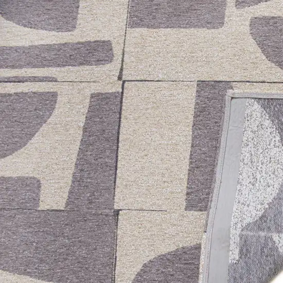 Gray Geometric Washable Area Rug Photo 8