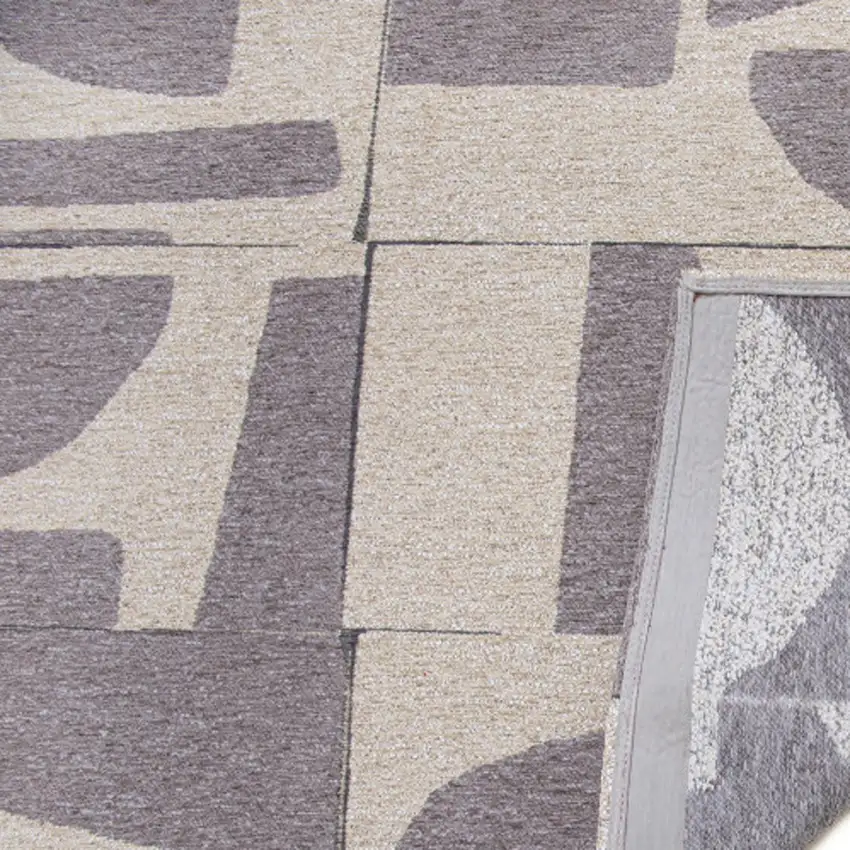 Gray Geometric Washable Area Rug Photo 8