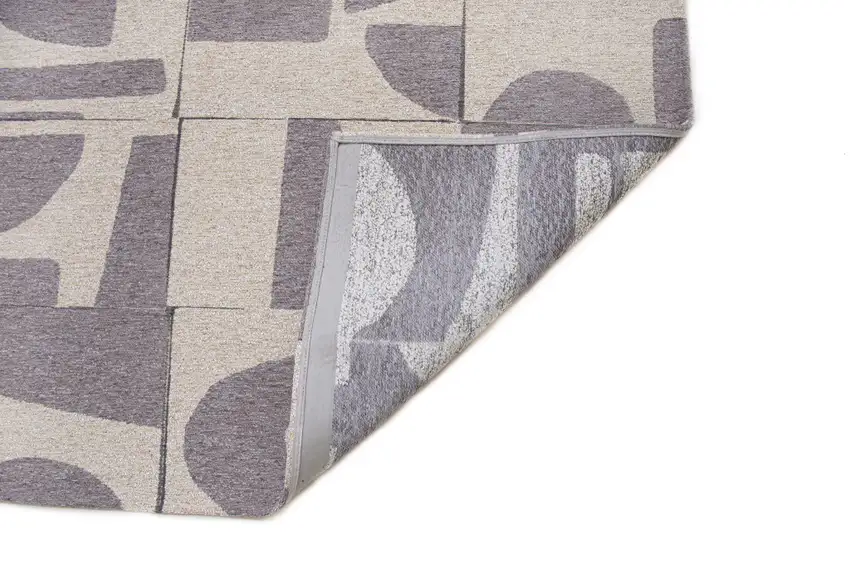 Gray Geometric Washable Area Rug Photo 5