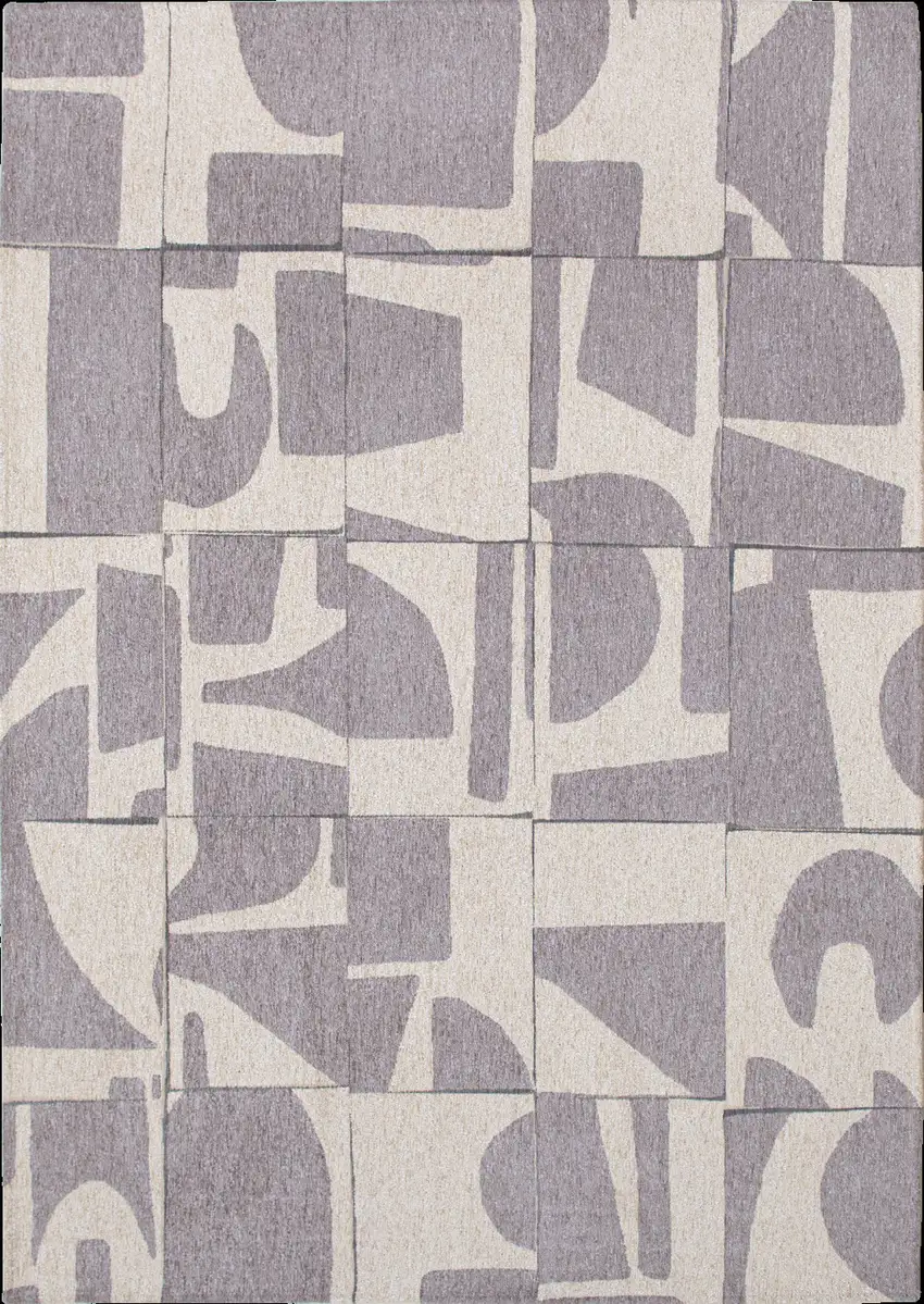 Gray Geometric Washable Area Rug Photo 2