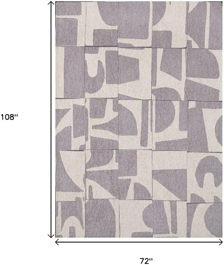 Gray Geometric Washable Area Rug Photo 9