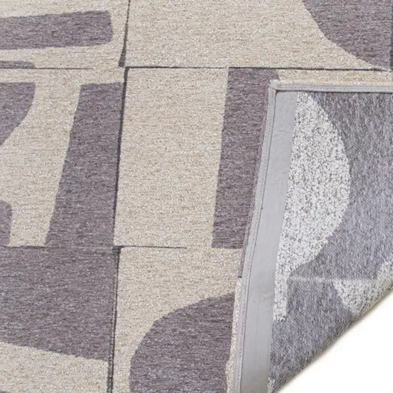 Gray Geometric Washable Area Rug Photo 8