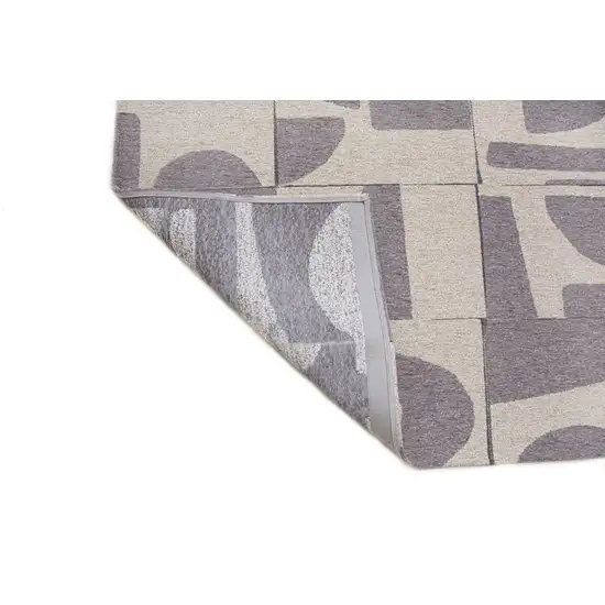 Gray Geometric Washable Area Rug Photo 7