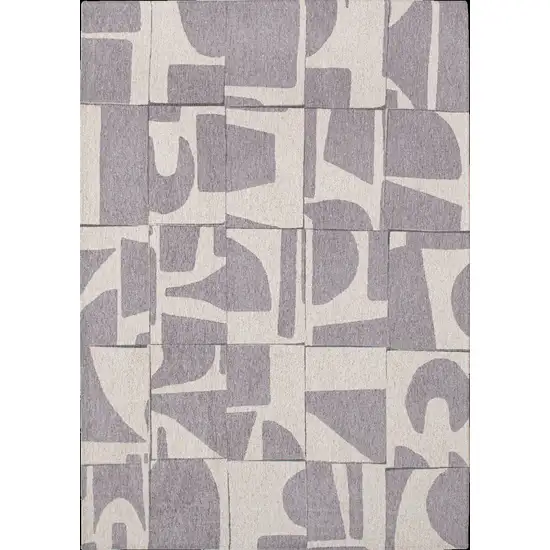 Gray Geometric Washable Area Rug Photo 2