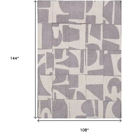 Gray Geometric Washable Area Rug Photo 9