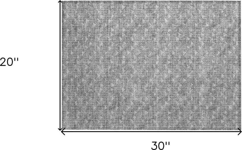 Gray Geometric Washable Non Skid Indoor Outdoor Area Rug Photo 3