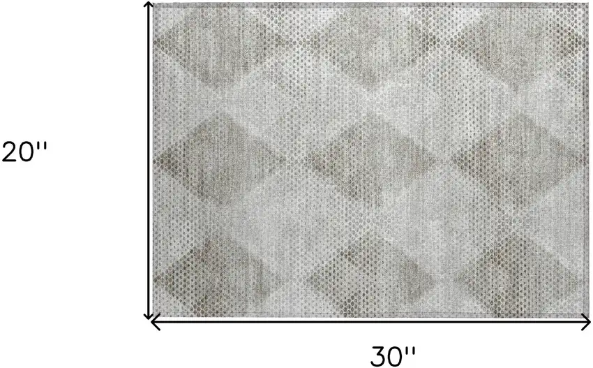 Gray Geometric Washable Non Skid Indoor Outdoor Area Rug Photo 3