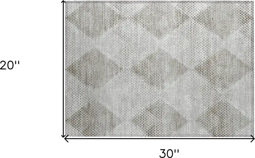 Gray Geometric Washable Non Skid Indoor Outdoor Area Rug Photo 3