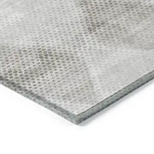 Photo of Gray Geometric Washable Non Skid Indoor Outdoor Area Rug