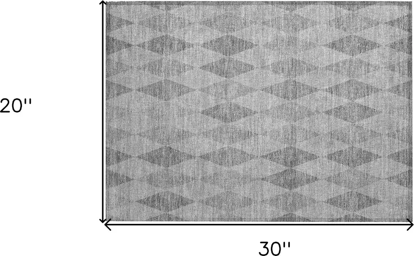 Gray Geometric Washable Non Skid Indoor Outdoor Area Rug Photo 3