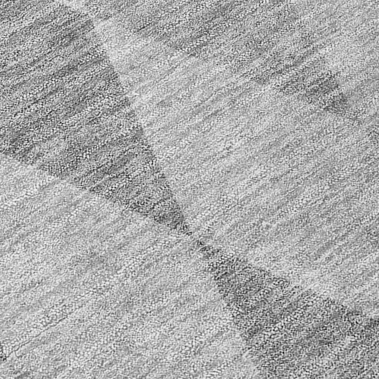 Gray Geometric Washable Non Skid Indoor Outdoor Area Rug Photo 9