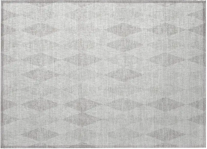 Gray Geometric Washable Non Skid Indoor Outdoor Area Rug Photo 4