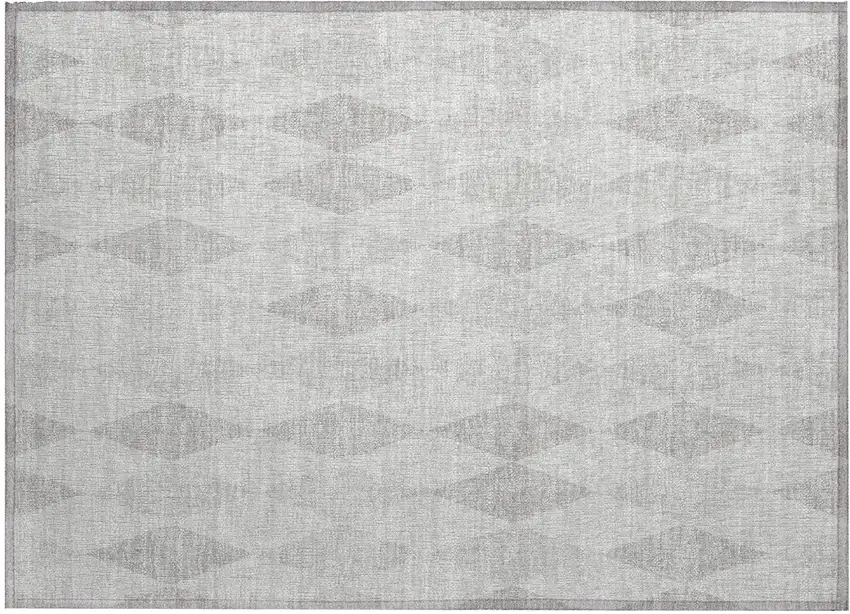 Gray Geometric Washable Non Skid Indoor Outdoor Area Rug Photo 2