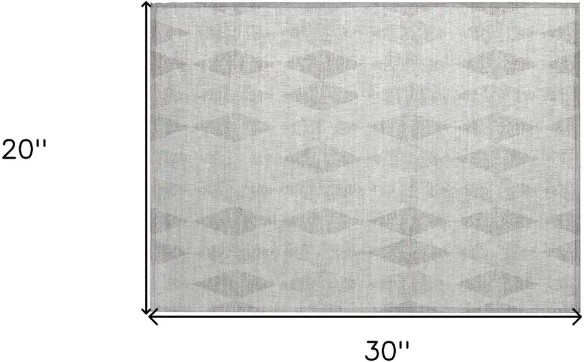 Gray Geometric Washable Non Skid Indoor Outdoor Area Rug Photo 3