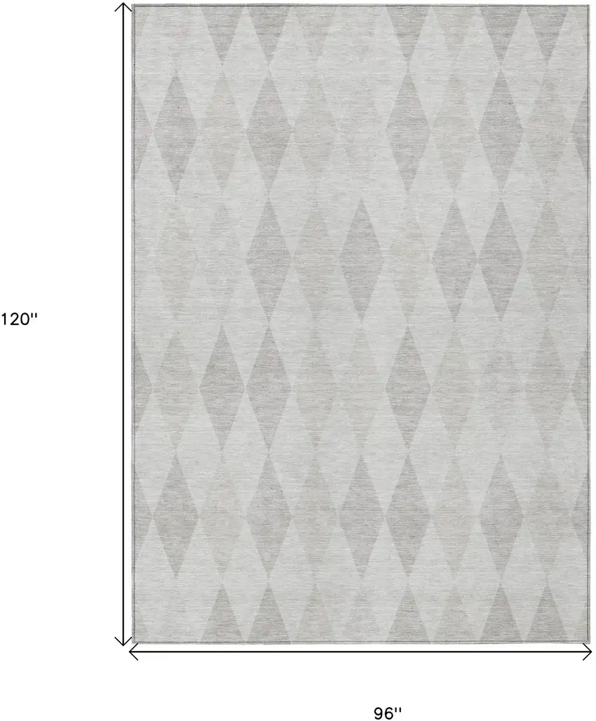 Gray Geometric Washable Non Skid Indoor Outdoor Area Rug Photo 3