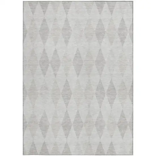 Gray Geometric Washable Non Skid Indoor Outdoor Area Rug Photo 5