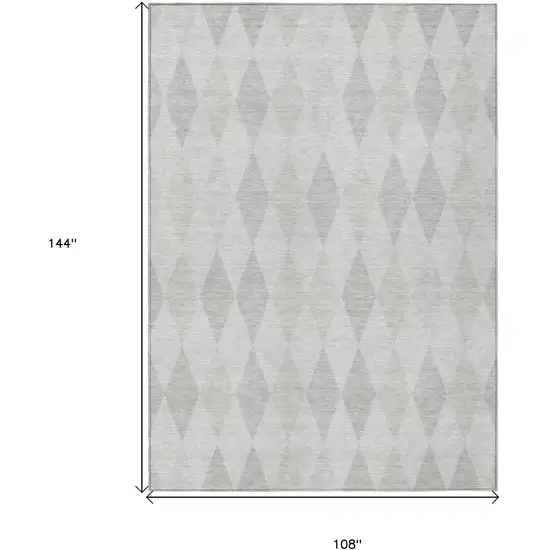 Gray Geometric Washable Indoor Outdoor Area Rug Photo 3