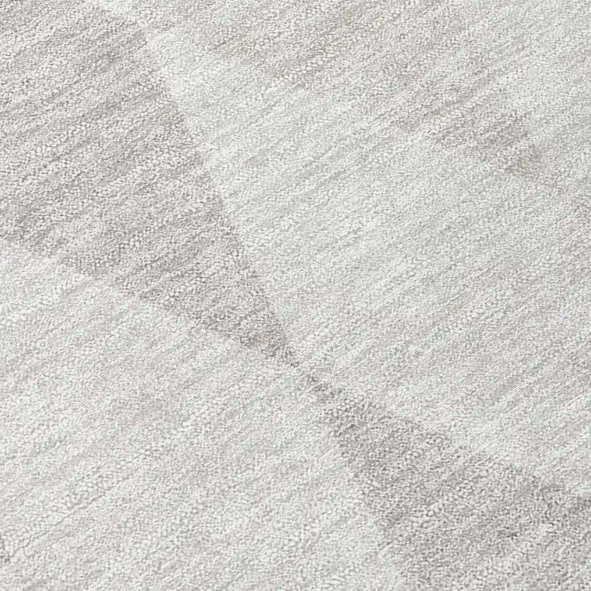 Gray Geometric Washable Non Skid Indoor Outdoor Area Rug Photo 8