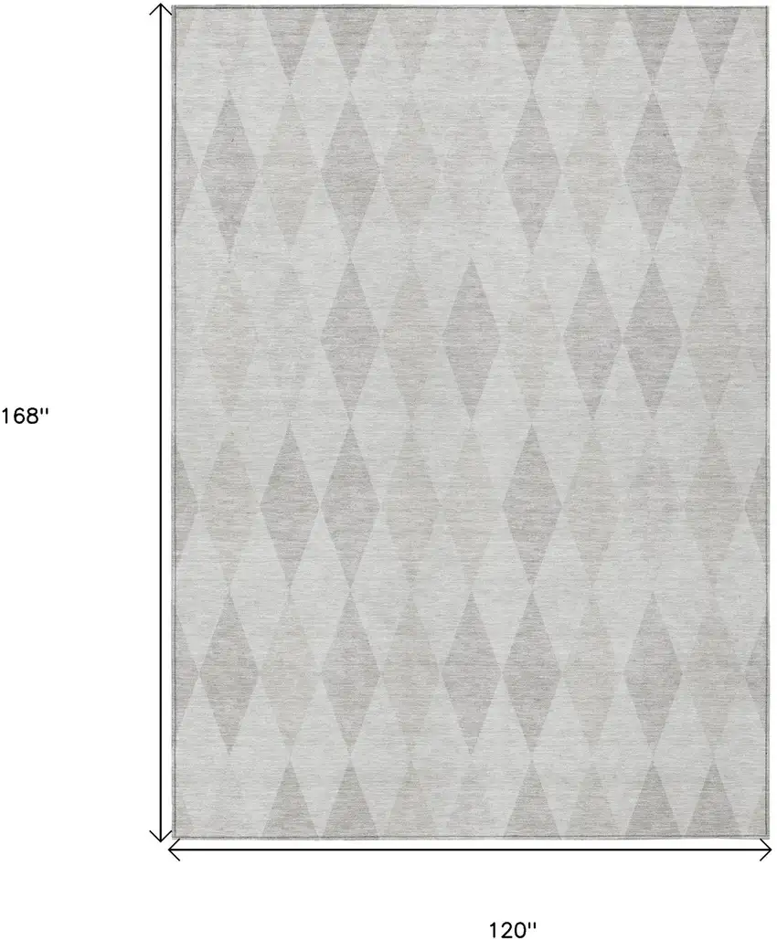 Gray Geometric Washable Non Skid Indoor Outdoor Area Rug Photo 3