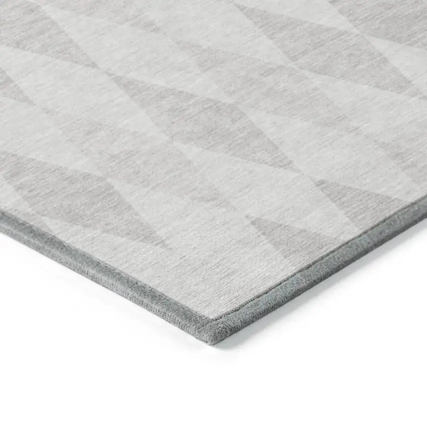 Gray Geometric Washable Non Skid Indoor Outdoor Area Rug Photo 6