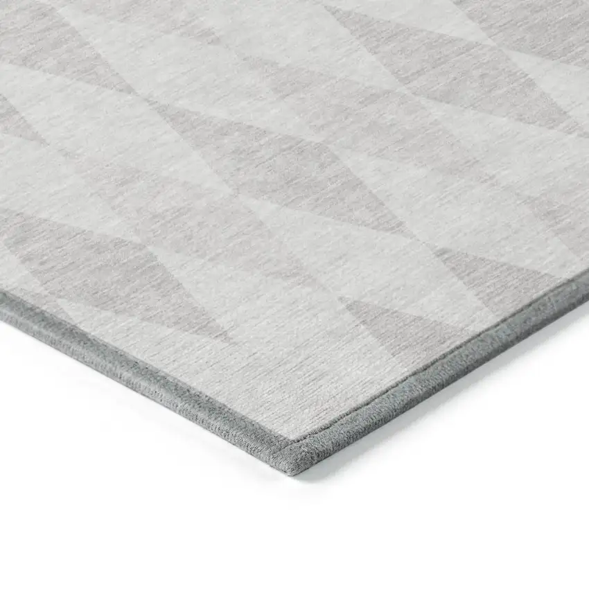 Gray Geometric Washable Non Skid Indoor Outdoor Area Rug Photo 7