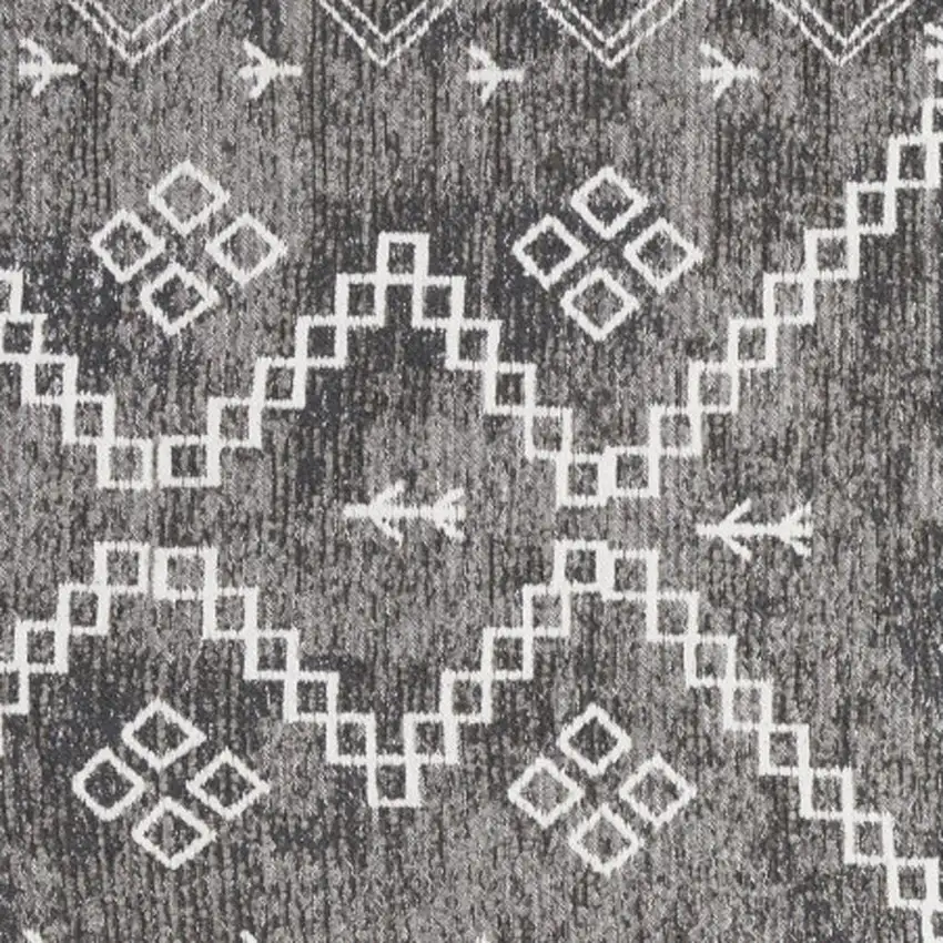 Gray Geometric Worn Faded Area Rug Photo 2