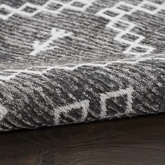 Gray Geometric Worn Faded Area Rug Photo 9