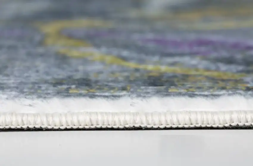 Gray Gold Abstract Rings Area Rug Photo 6