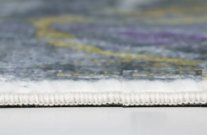 Gray Gold Abstract Rings Area Rug Photo 6