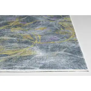 Photo of Gray Gold Abstract Rings Runner Rug