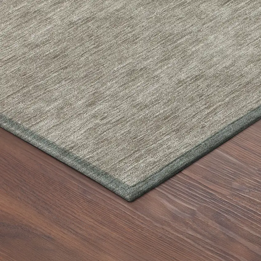 Gray Gold And Beige Abstract Washable Indoor Outdoor Area Rug Photo 9