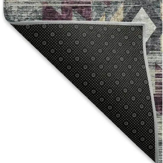 Gray Gold And Blush Southwestern Washable Area Rug With UV Protection Photo 7