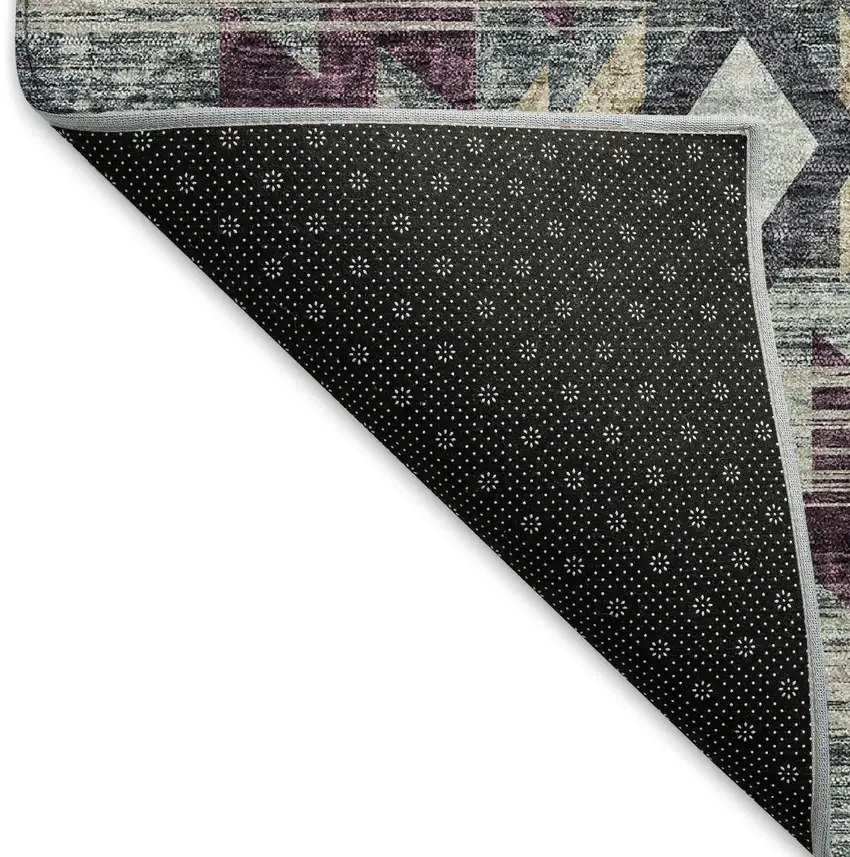 Gray Gold And Blush Southwestern Washable Area Rug With UV Protection Photo 7