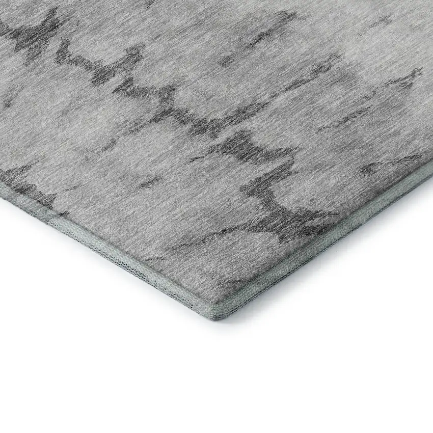 Gray Gold And Ivory Abstract Washable Area Rug With UV Protection Photo 7