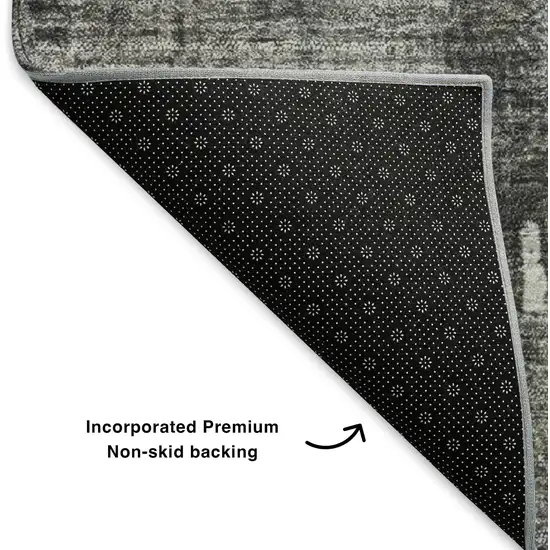 Gray Gold And Ivory Abstract Washable Area Rug With UV Protection Photo 6