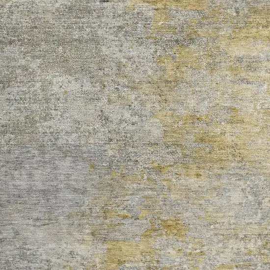 Gray Gold And Ivory Abstract Washable Area Rug With UV Protection Photo 2