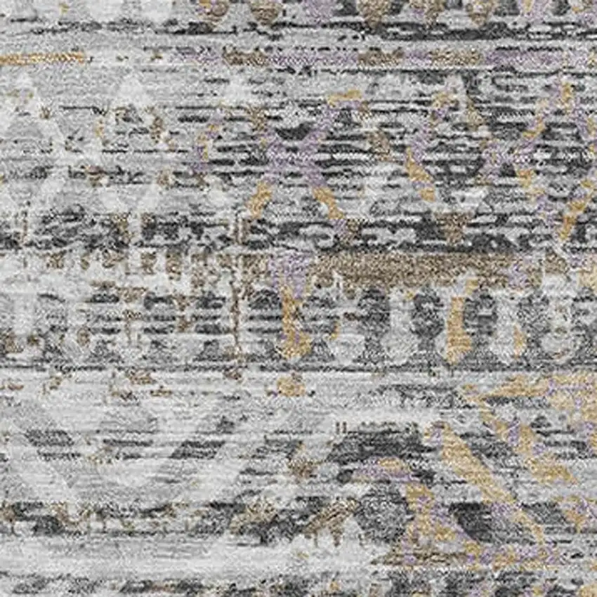 Gray Gold And Ivory Moroccan Washable Area Rug With UV Protection Photo 3