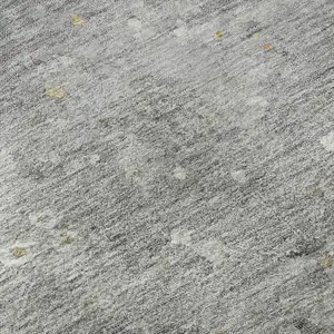 Photo of Gray Gold And Ivory Oriental Washable Area Rug With UV Protection