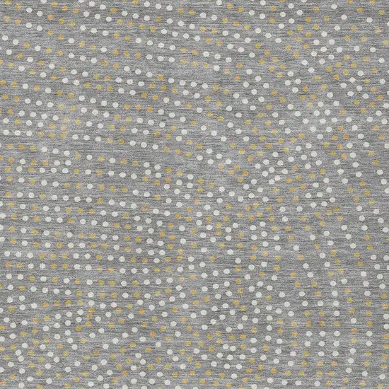 Gray Gold And Ivory Polka Dot Washable Indoor Outdoor Area Rug Photo 7