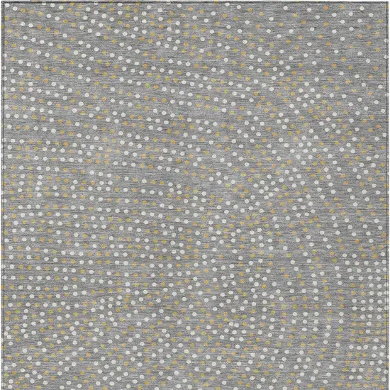Gray Gold And Ivory Polka Dot Washable Indoor Outdoor Area Rug Photo 6