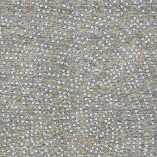 Gray Gold And Ivory Polka Dot Washable Indoor Outdoor Area Rug Photo 5