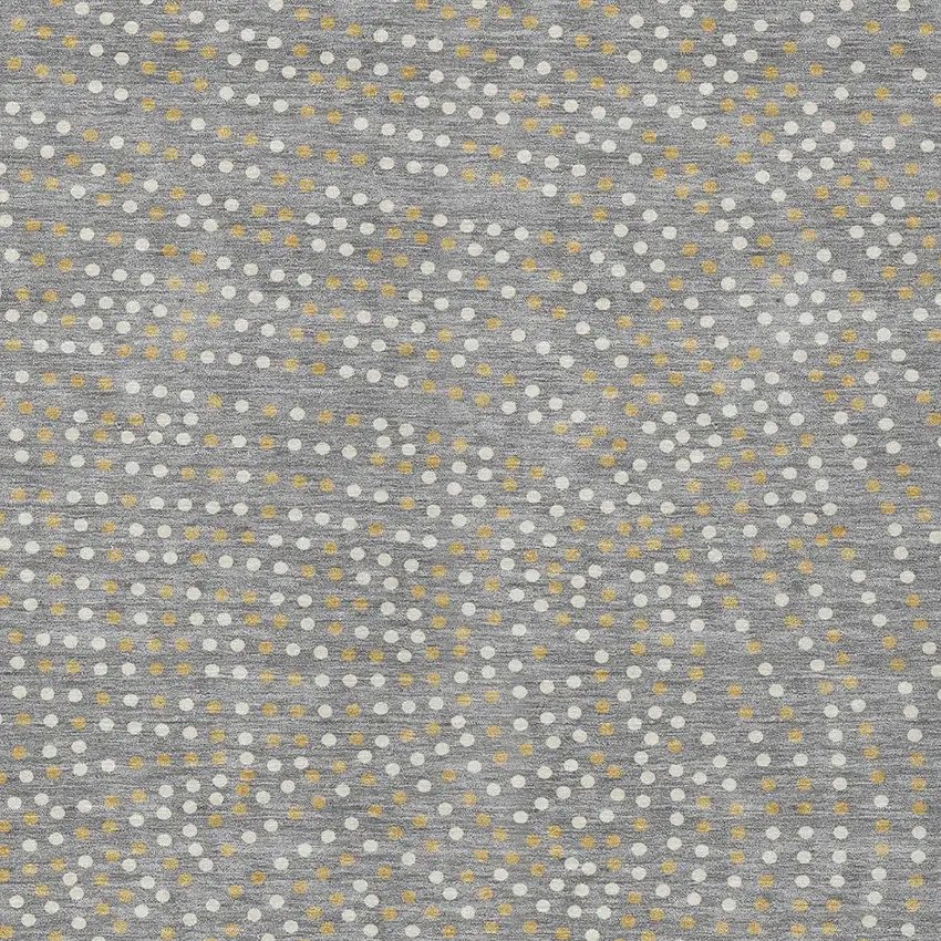 Gray Gold And Ivory Polka Dot Washable Indoor Outdoor Area Rug Photo 5