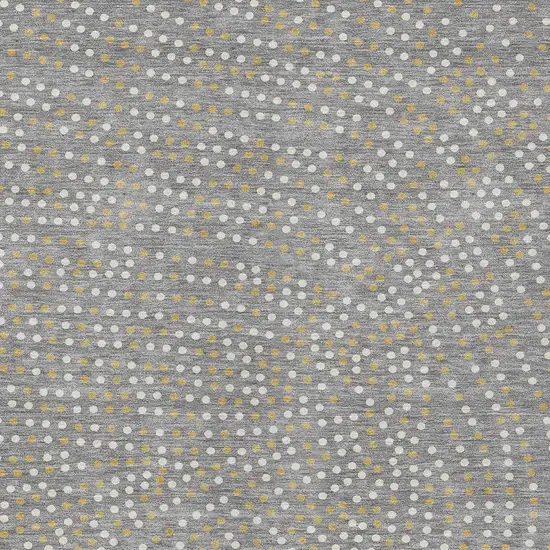 Gray Gold And Ivory Polka Dot Washable Indoor Outdoor Area Rug Photo 7