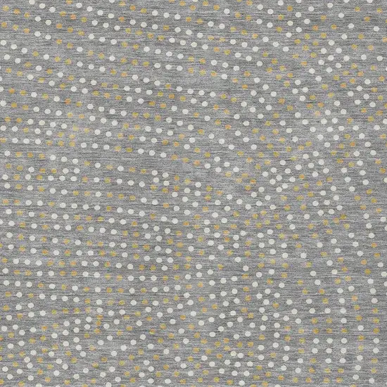 Gray Gold And Ivory Polka Dot Washable Indoor Outdoor Area Rug Photo 7