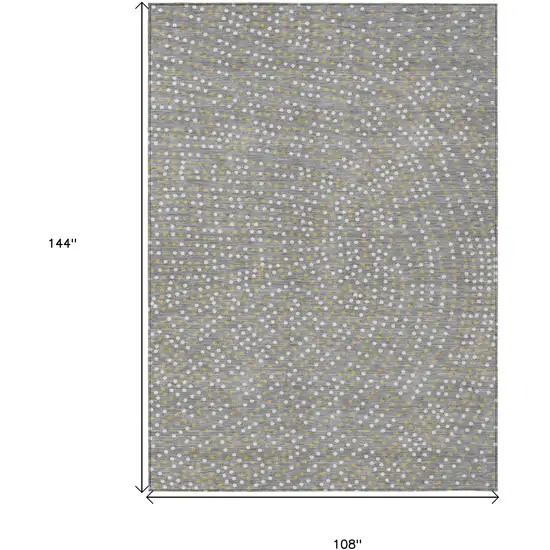Gray Gold And Ivory Polka Dot Washable Indoor Outdoor Area Rug Photo 3