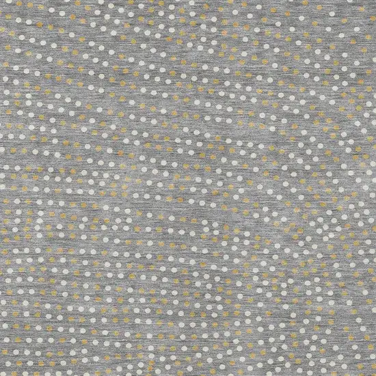 Gray Gold And Ivory Polka Dot Washable Indoor Outdoor Area Rug Photo 7