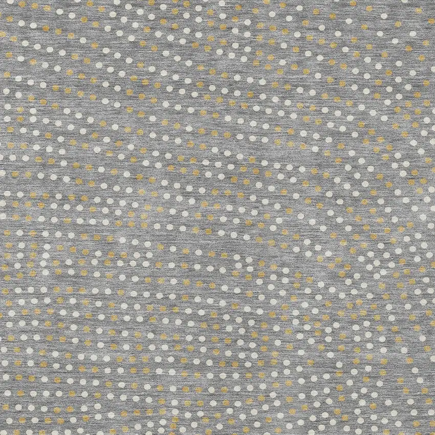 Gray Gold And Ivory Polka Dot Washable Indoor Outdoor Area Rug Photo 7
